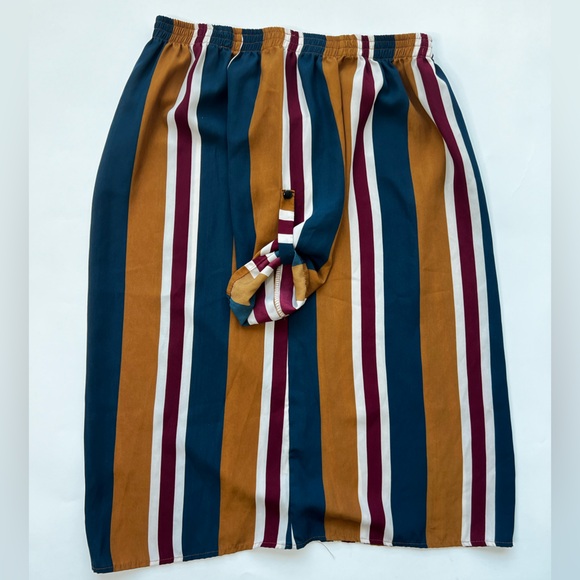 Summer Striped Off The Shoulder Dress Midi Dark Pastel Gingham Babydoll Mini Mom - Picture 4 of 17